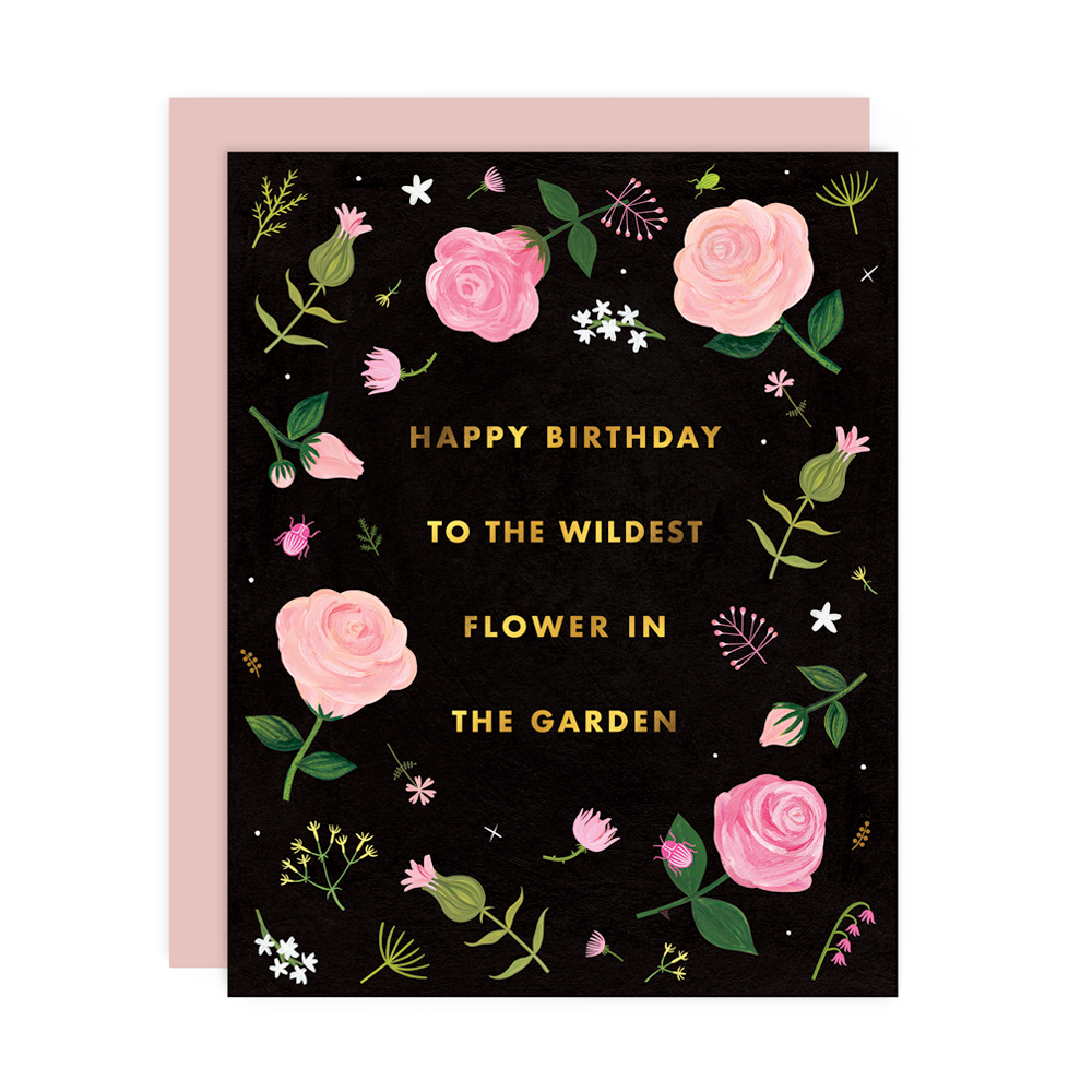 Girl w/ Knife - To The Wildest Greeting Card - Gold Foil