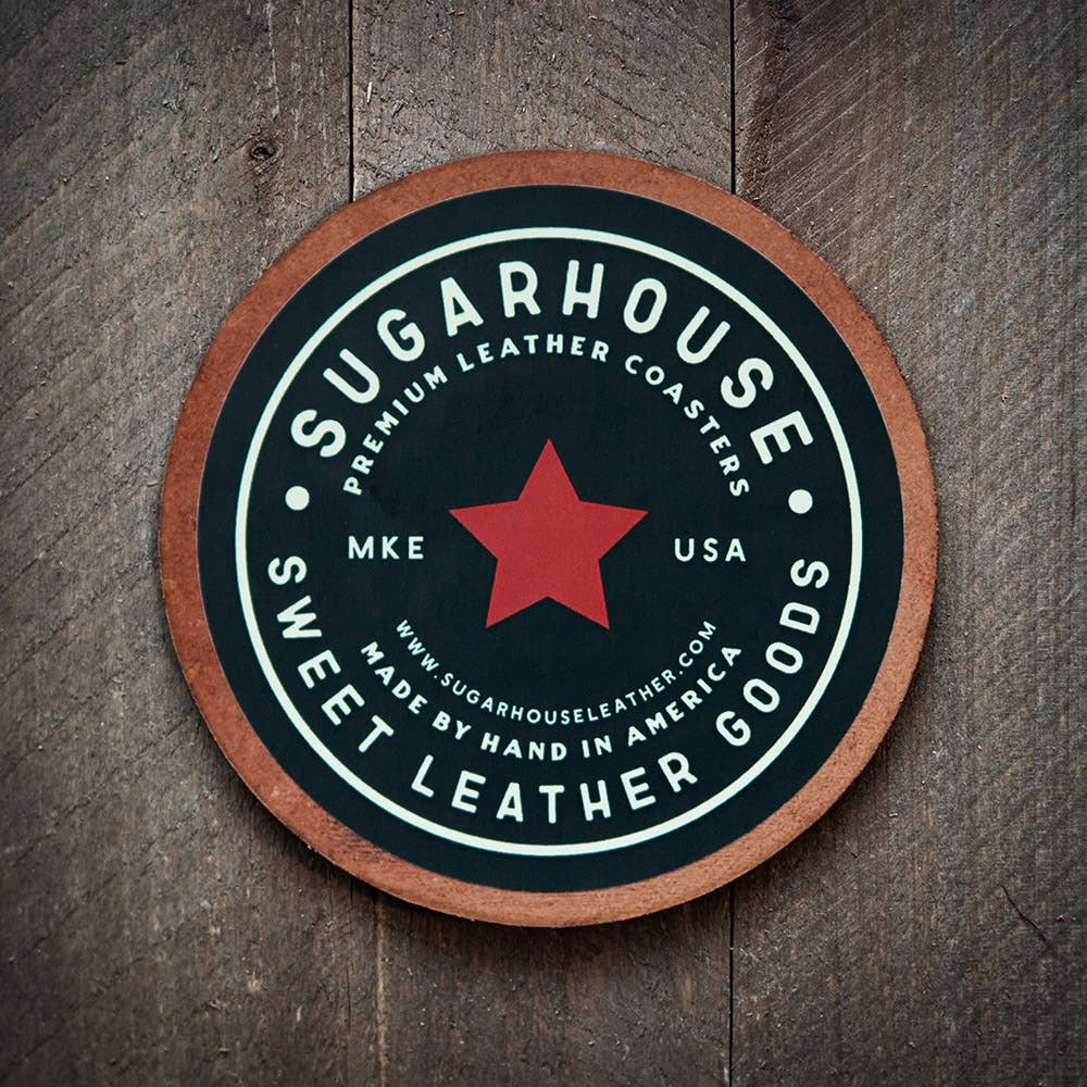 The Answer is Always Coffee Leather Coaster