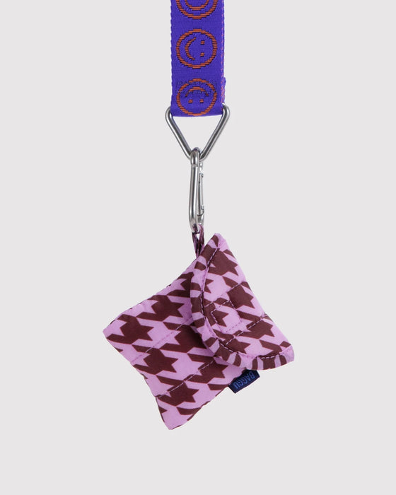 BAGGU Puffy Earbuds Case- Pink Houndstooth