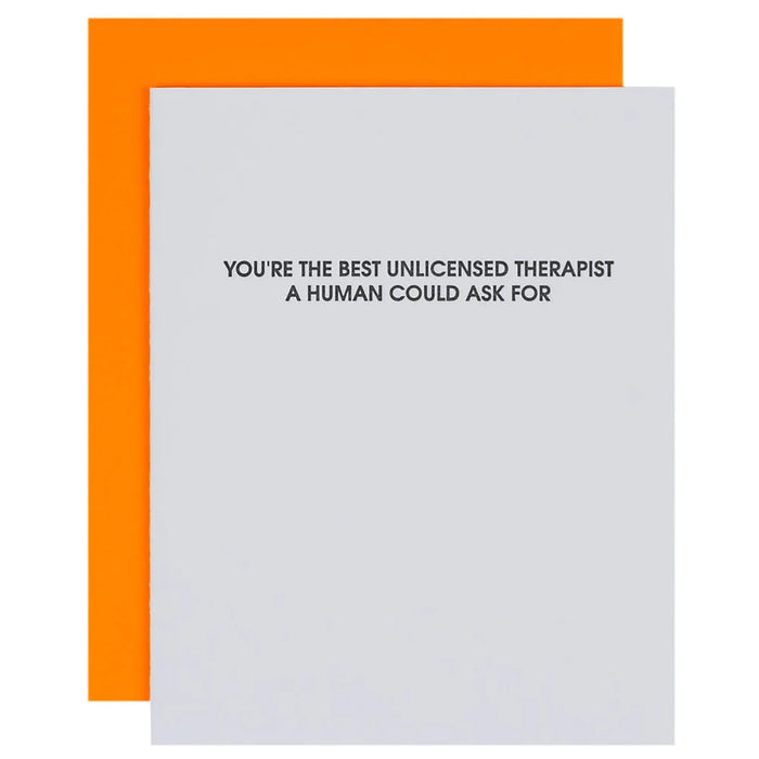 Unlicensed Therapist Letterpress Card