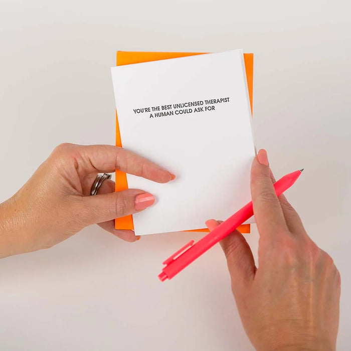 Unlicensed Therapist Letterpress Card