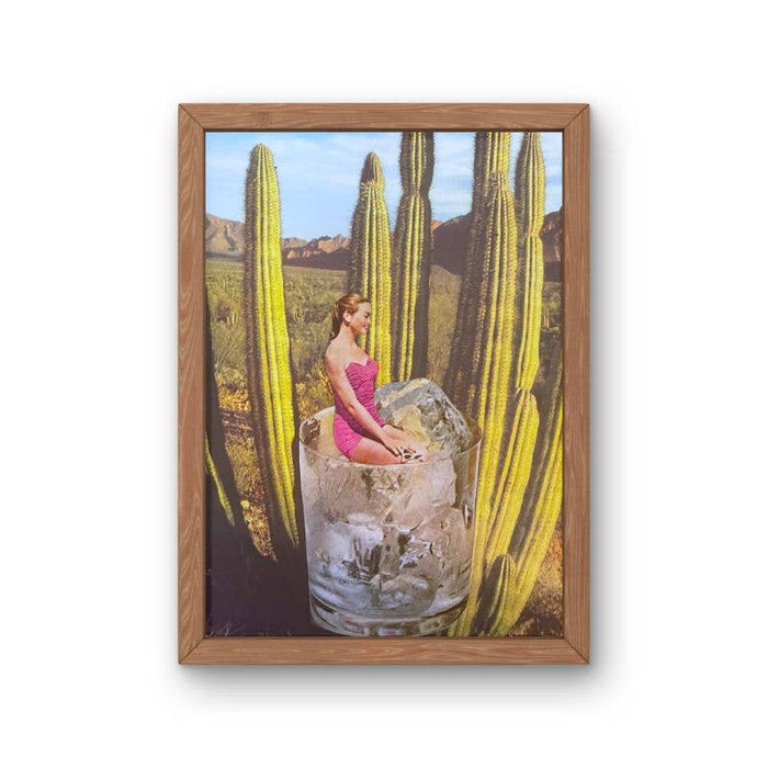 Cactus Drink Collage Art Print