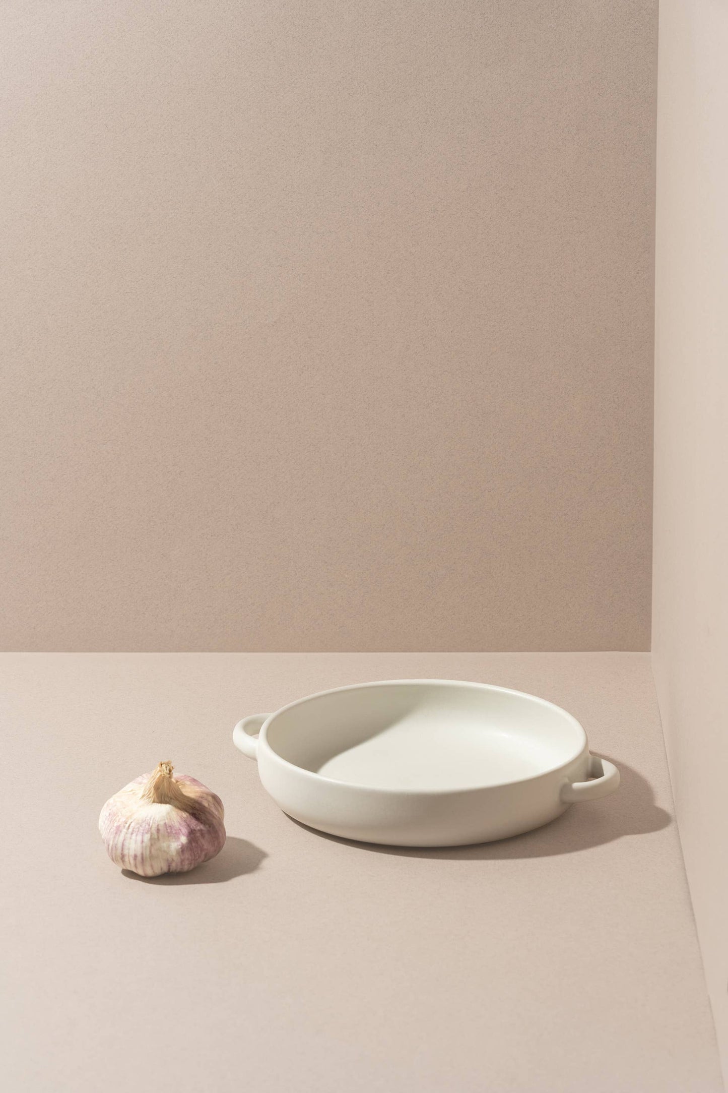 Handmade Stoneware Dinner Plate with Handles