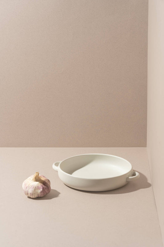 Handmade Stoneware Dinner Plate with Handles