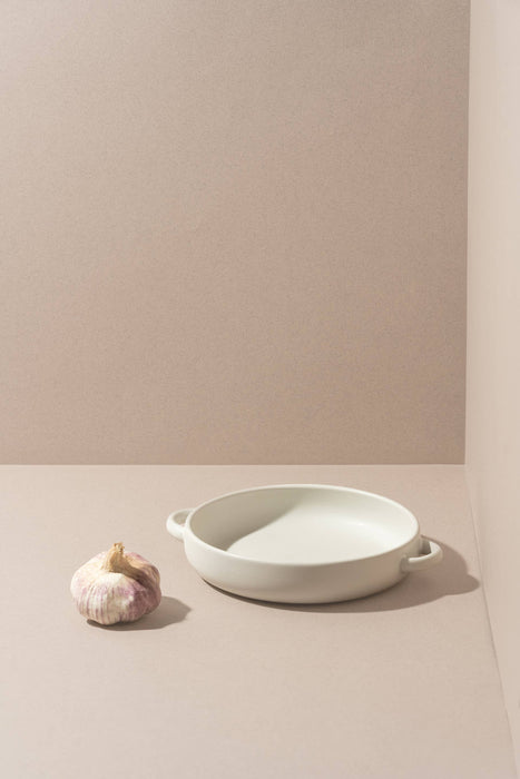 Handmade Stoneware Dinner Plate with Handles