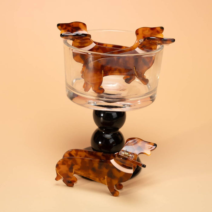 Tortoise Dachshund Hair Claw Clip