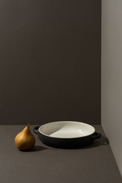 Handmade Stoneware Dinner Plate with Handles