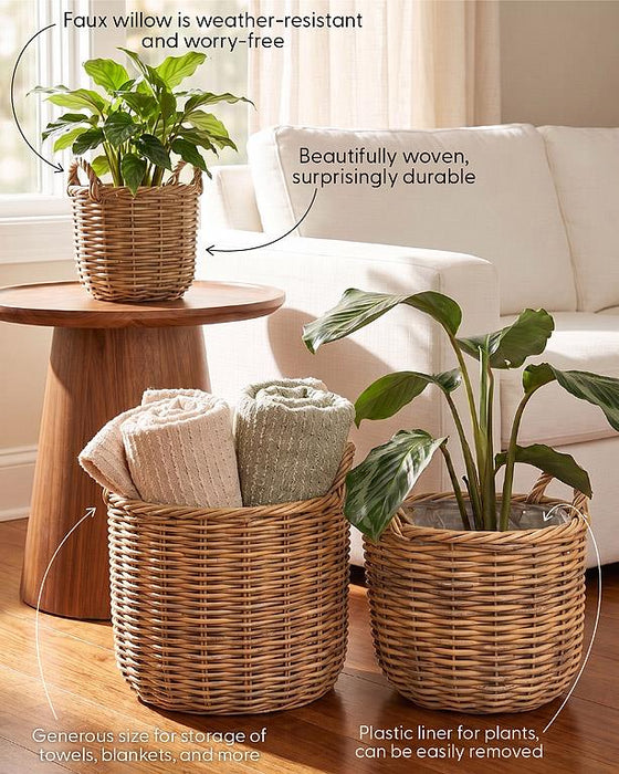 Tall Basket with Handles- Medium 11.5"