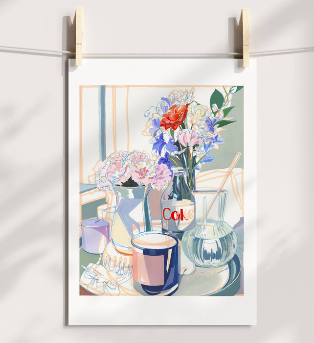 Diet Coke" Roses and Carnation Signed Archival Giclee Print:4x6