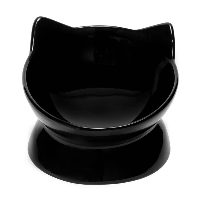 Oscar Tilt Cat Dish: Black