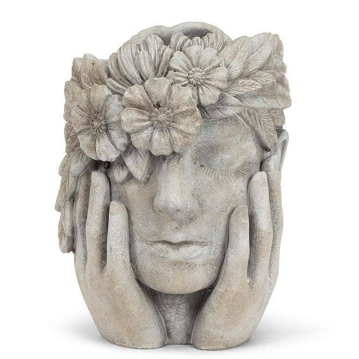 Woman w/Flower Halo Planter