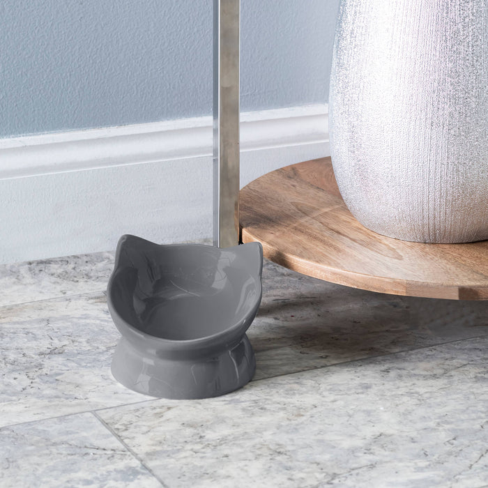 Oscar Tilt Cat Dish: Black