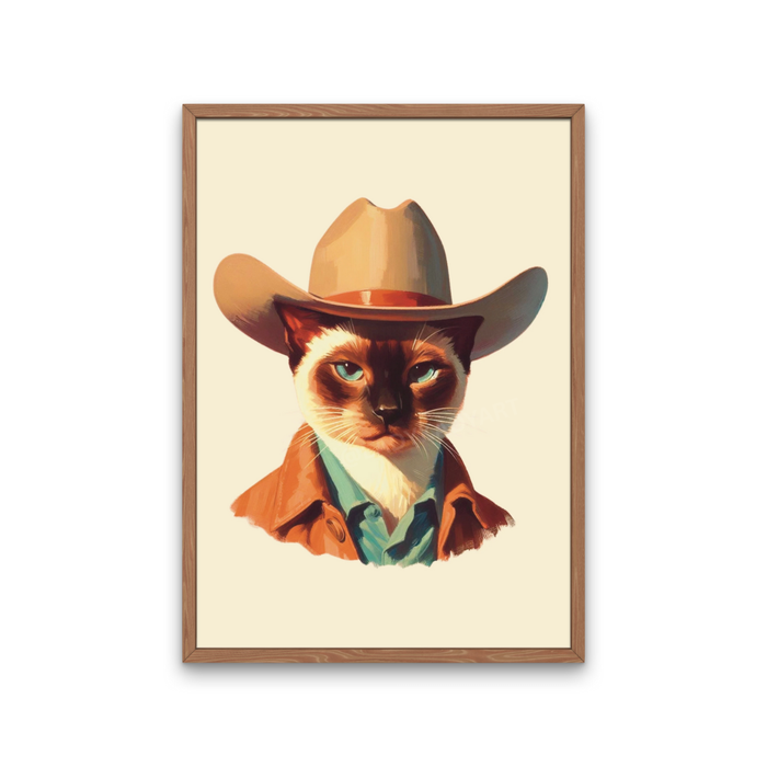 Siamese Cat Cowboy, Western Wall Decor