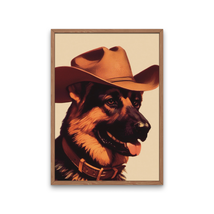 German Shepherd Cowboy Dog Art Print