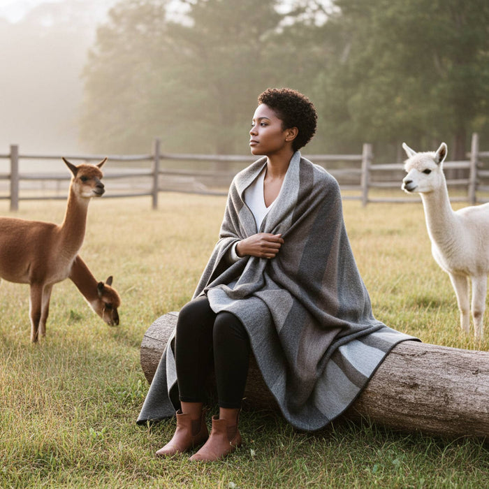 Alpaca Throw Blanket - Woodland