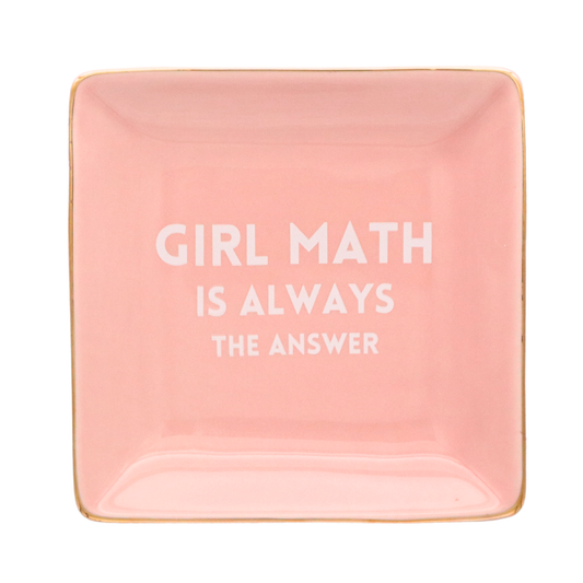 Square Trinket Tray Girl Math