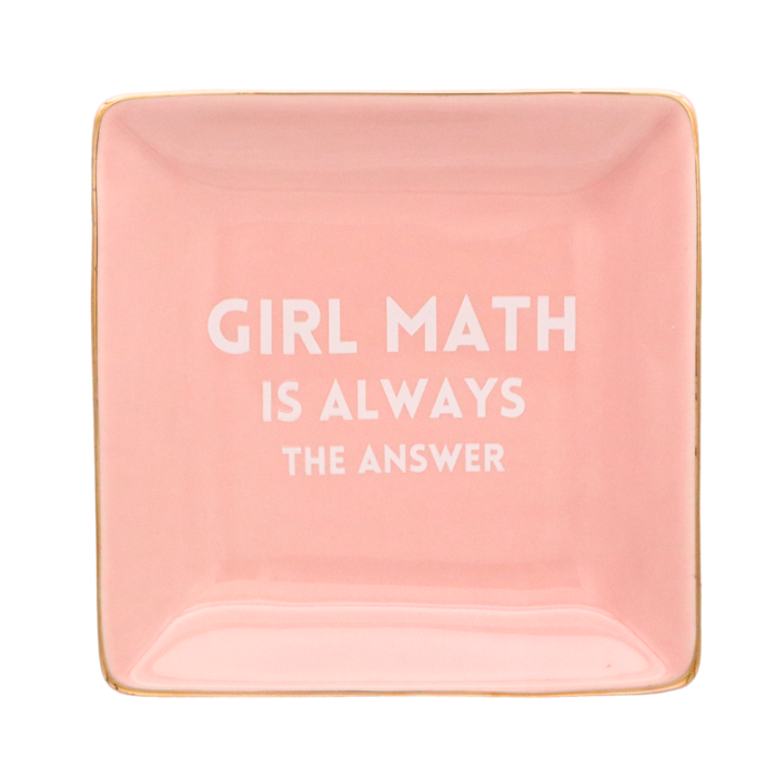 Square Trinket Tray Girl Math