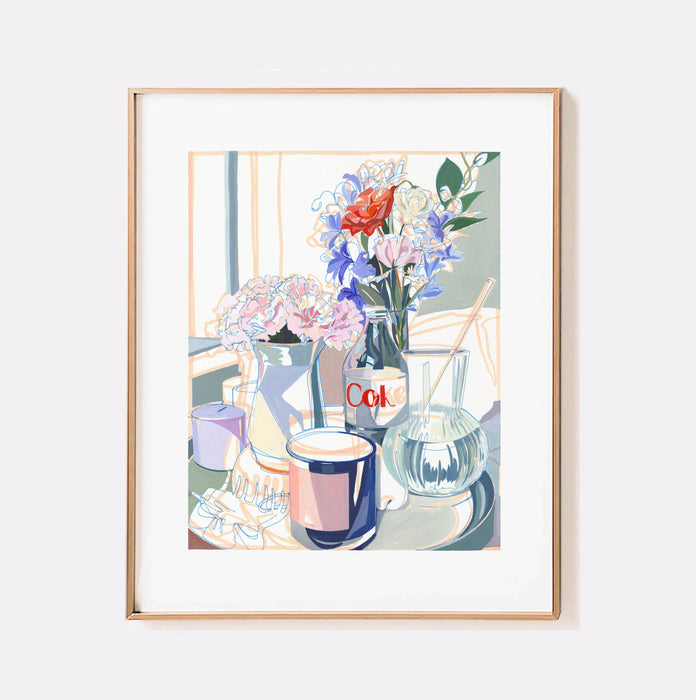 Diet Coke" Roses and Carnation Signed Archival Giclee Print:4x6