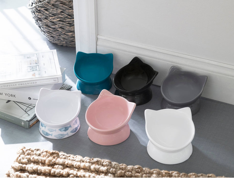 Oscar Tilt Cat Dish: Black