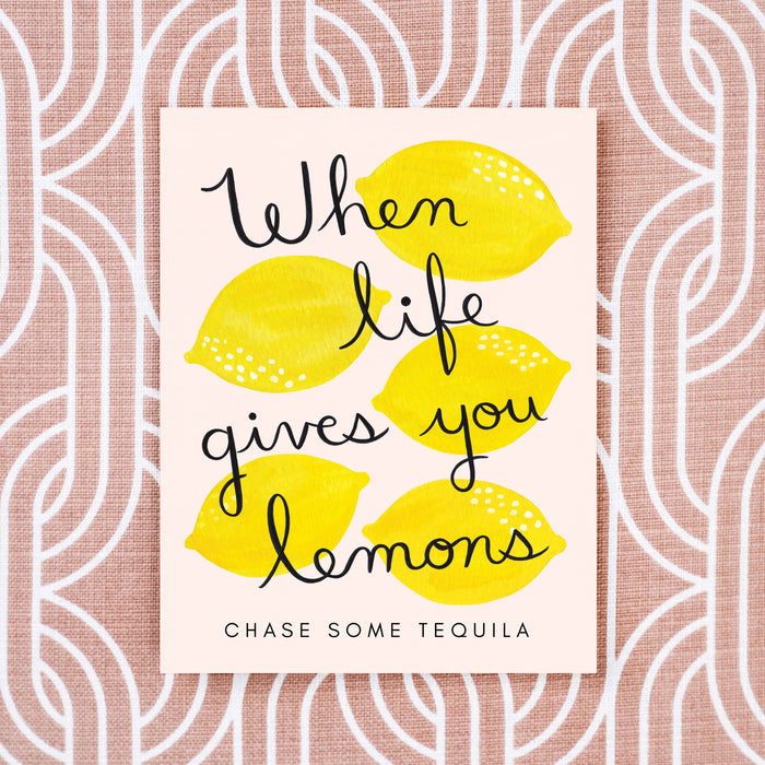 Girl w/ Knife - Life Gives Lemons Greeting Card
