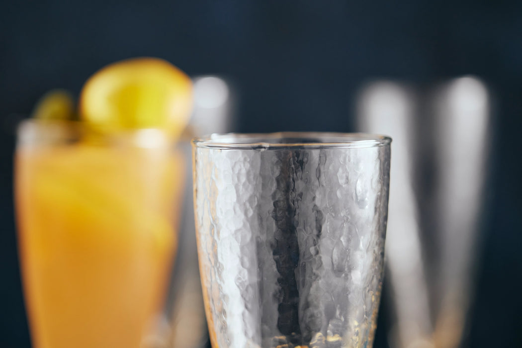 Pebbled Footed Tulip Glass