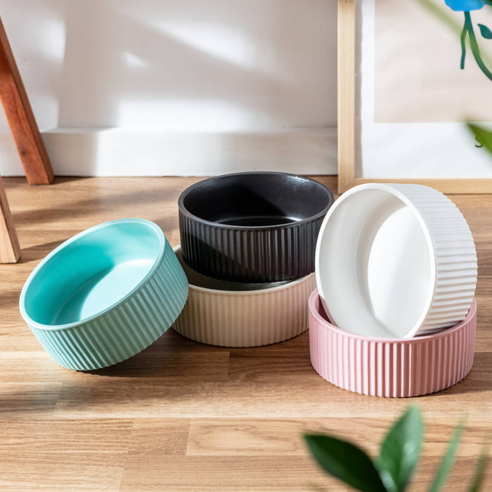 Ribbed Pet Bowl Collection