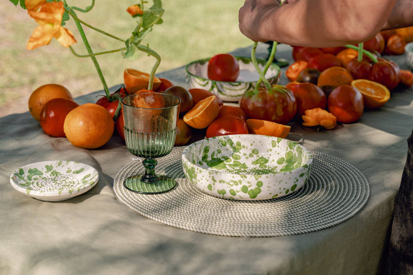 Ceramic Garlic Grater Plate - Moss