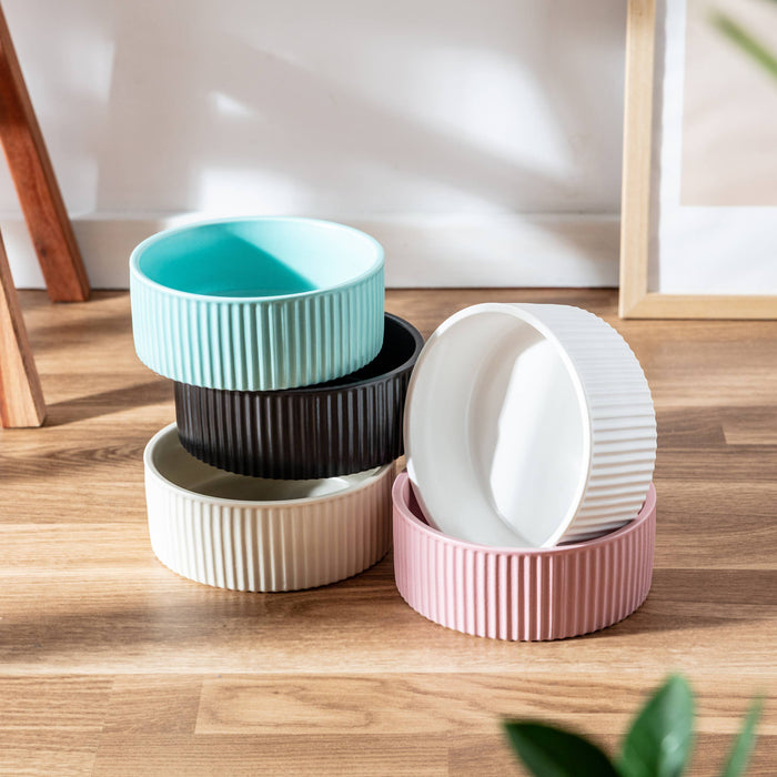 Ribbed Pet Bowl Collection