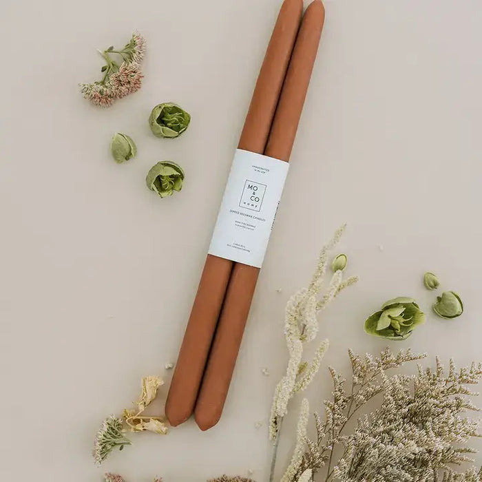 100% Beeswax Dipped Taper Candles | All Natural, Handmade