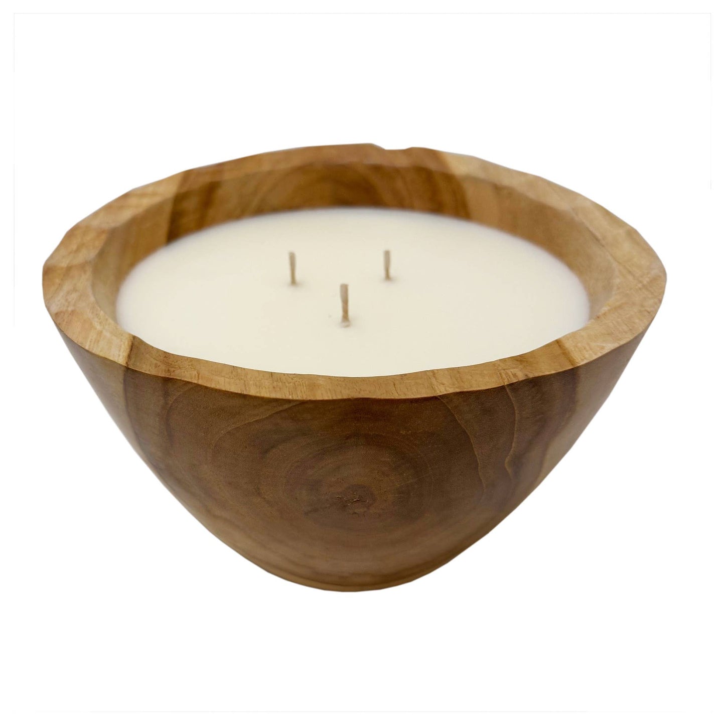 Teak Tapered Bowl Candle