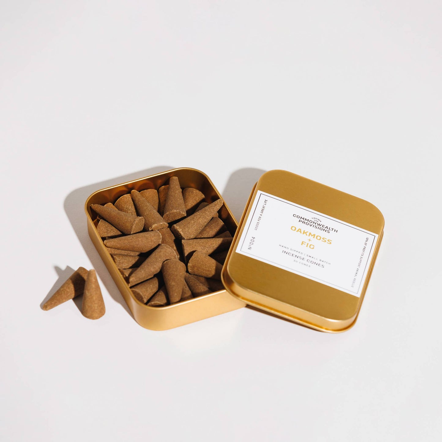 Oakmoss + Fig Incense Cones, Tin of 30