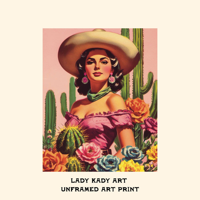 Latina Cowgirl Art Print