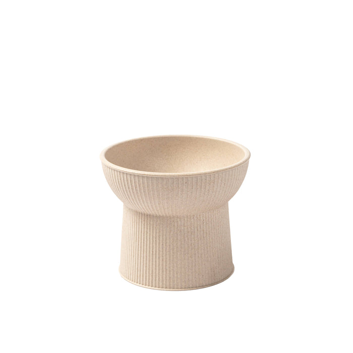 Albie Fluted Bamboo Cat Bowl: Tan