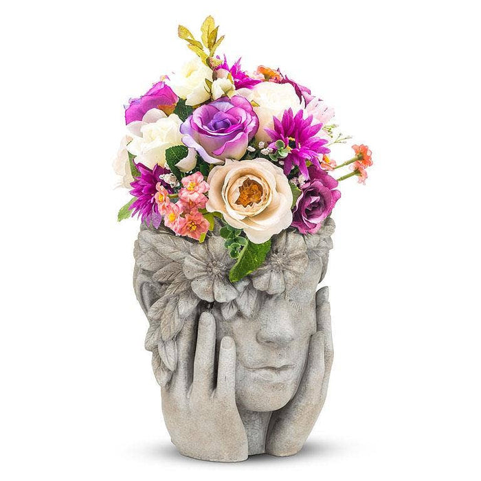 Woman w/Flower Halo Planter