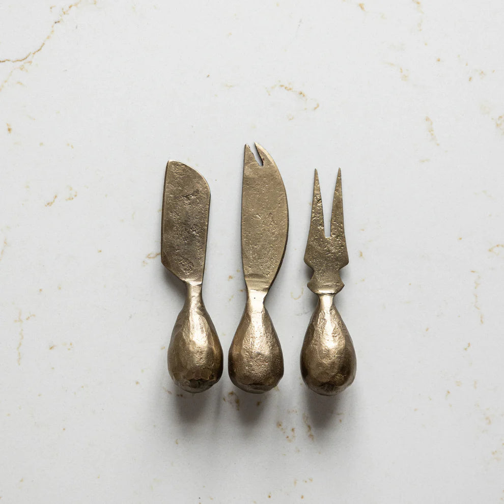 Hand Forged Iron Cheese Knives Set of 3