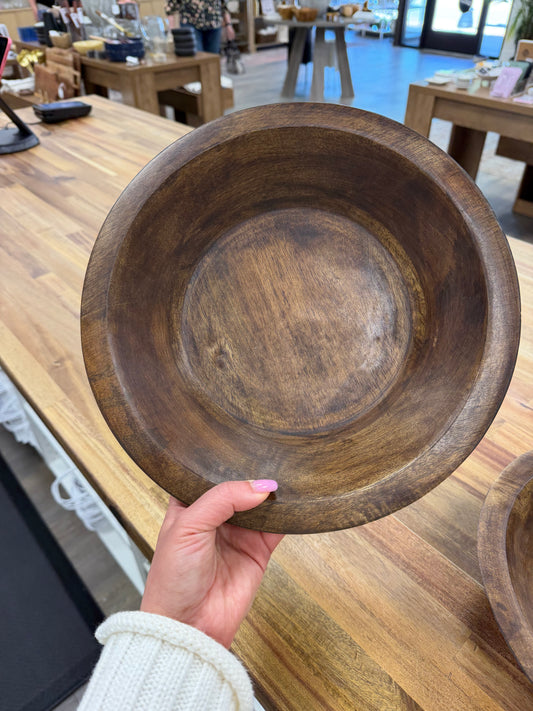 Mango Wood Bowl w/ Thick Rim