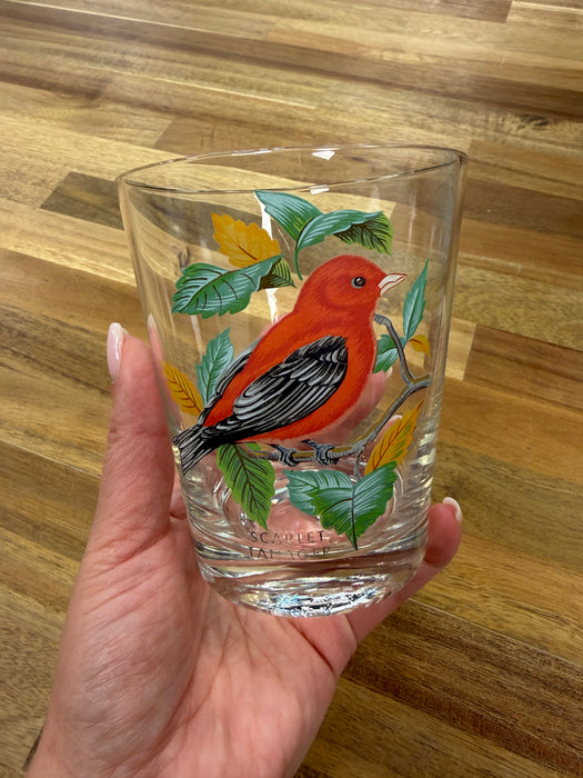 Vintage 1960s West Virginia Scarlet Tanager Glass