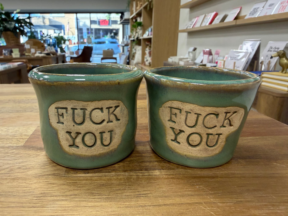 HSR Handmade Espresso Shot Cup- green FUCK YOU