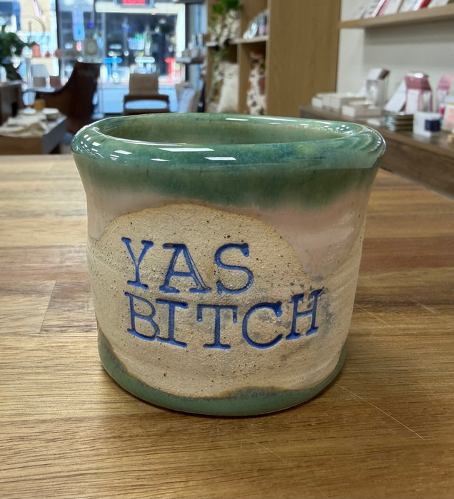 HSR Handmade Espresso Shot Cup- green YAS BITCH