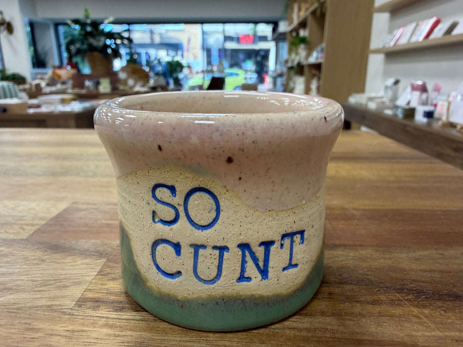 HSR Handmade Espresso Shot Cup- pink green SO CUNT