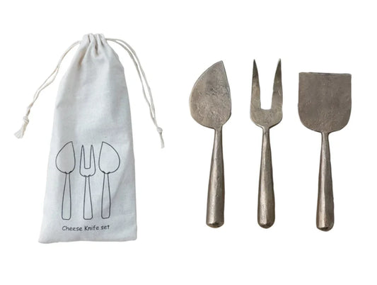 Hand-Forged Metal Cheese Servers, Set of 3