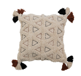 Cotton Tufted Kantha Pillow