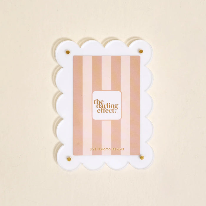 Mini Acrylic Picture Frame Magnet- White