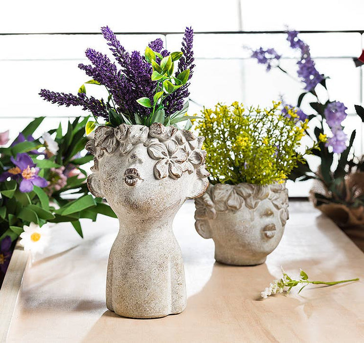 Cement Kissing Face Planter: Small