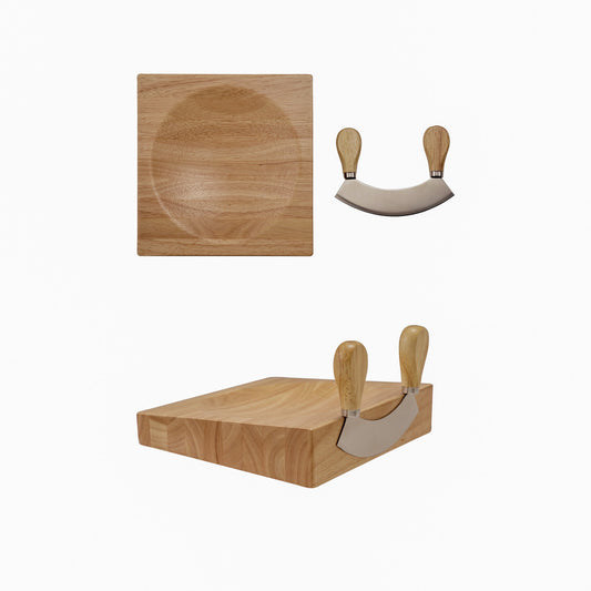 Mezzaluna Herb Chopper & Magnetic Cutting Board Set