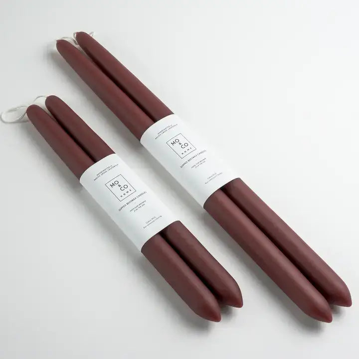 100% Beeswax Dipped Taper Candles | All Natural, Handmade