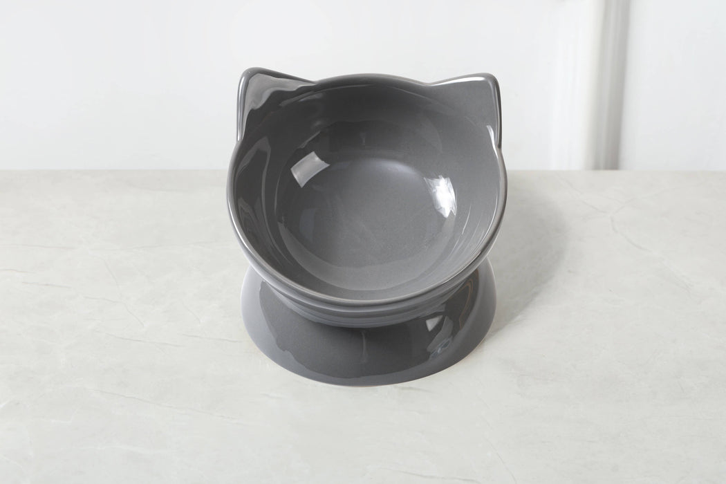 Oscar Tilt Cat Dish: Black
