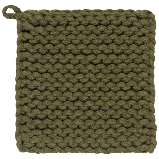 Knit Potholder - Olive