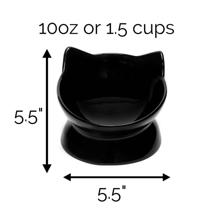 Oscar Tilt Cat Dish: Black