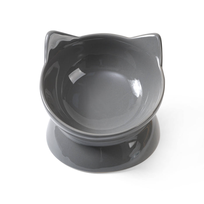 Oscar Tilt Cat Dish: Black